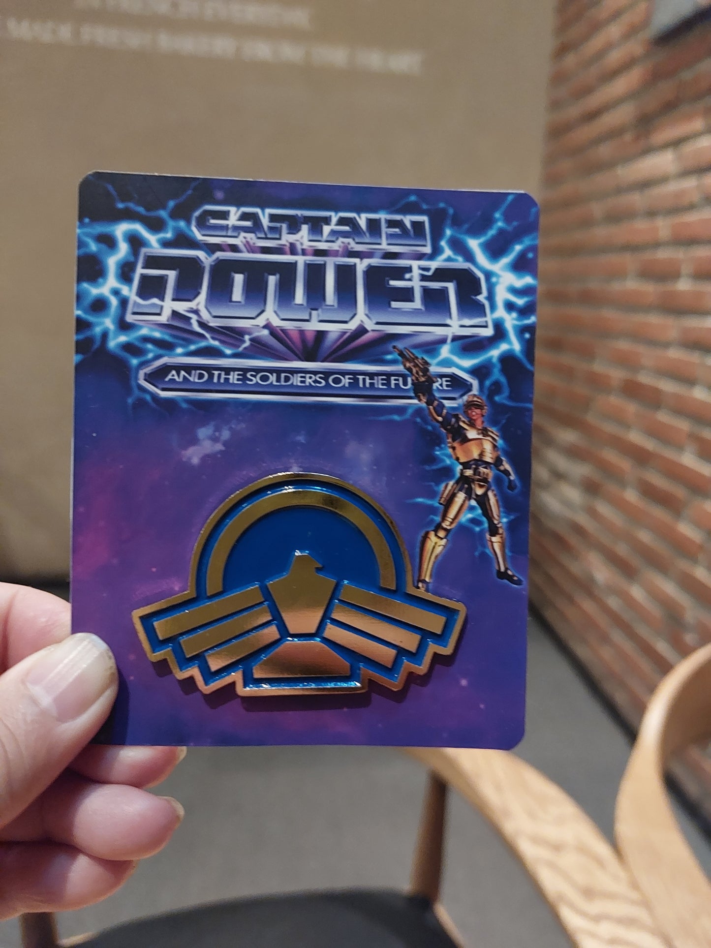 Captain Power and the Soldiers of the Future Diecast Emblem Pin Power On