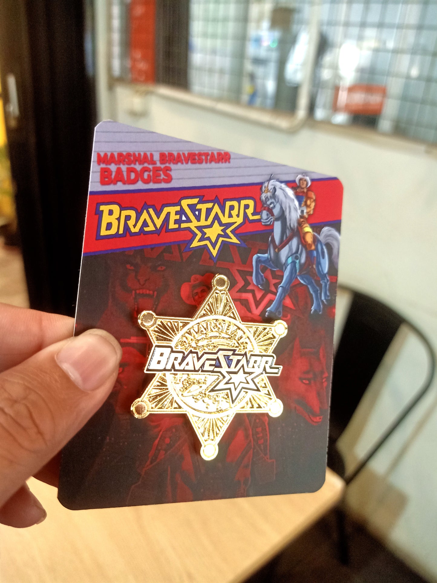 Bravestarr emblem bagdes magnetic diecast  pin vintage style