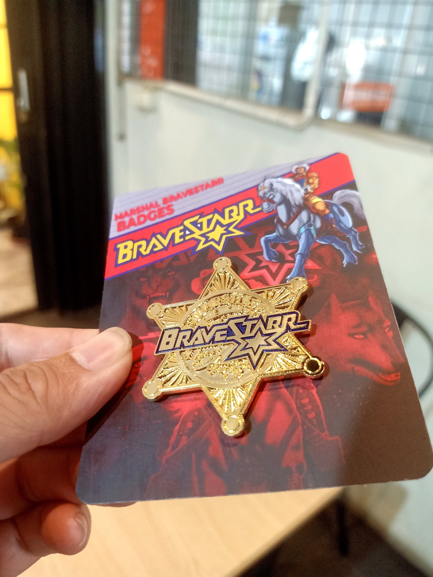 Bravestarr emblem bagdes magnetic diecast  pin vintage style