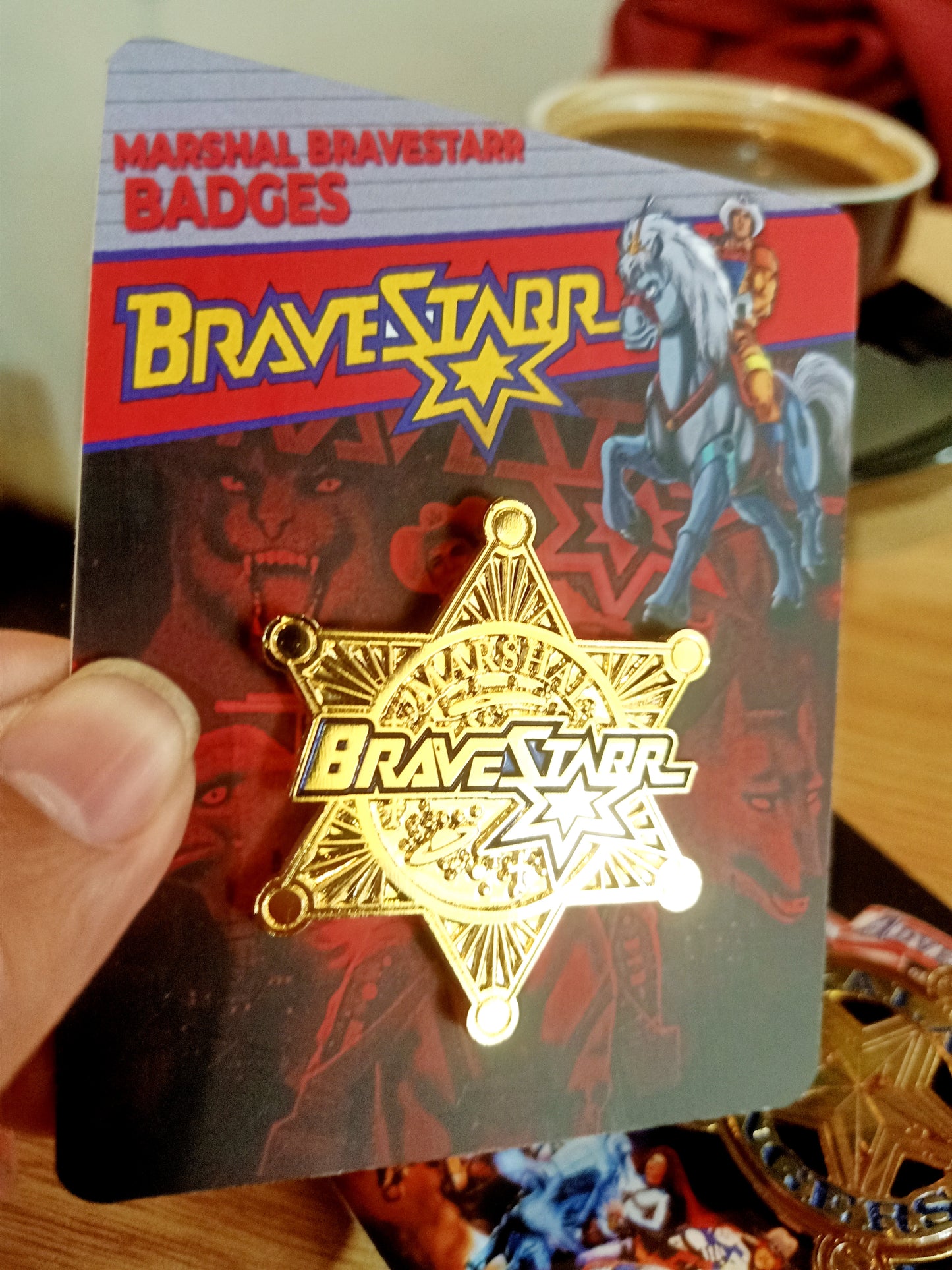 Bravestarr emblem bagdes magnetic diecast  pin vintage style