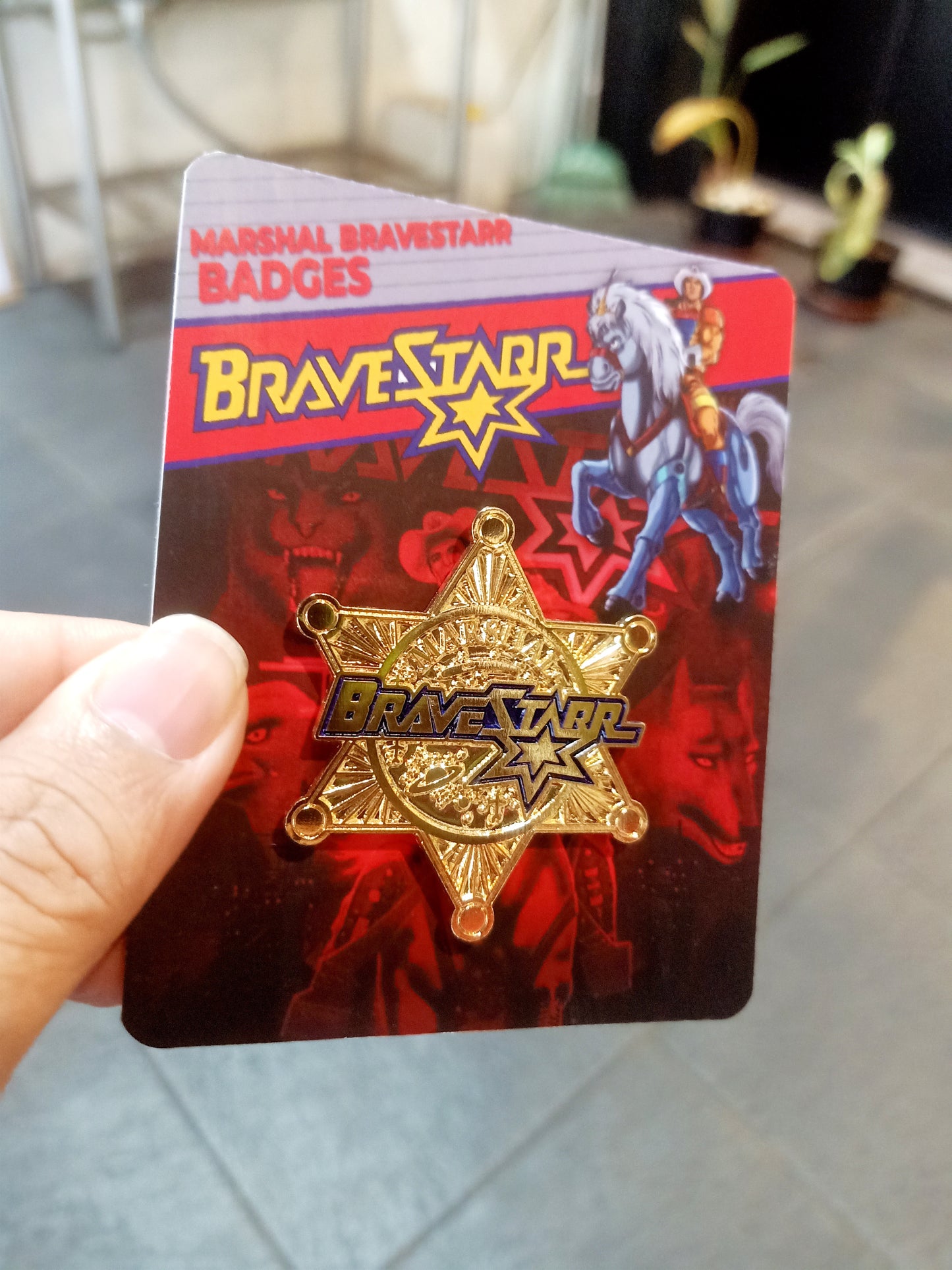 Bravestarr emblem bagdes magnetic diecast  pin vintage style