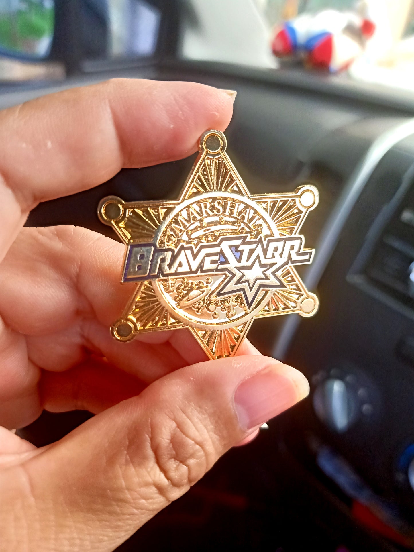 Bravestarr emblem bagdes magnetic diecast  pin vintage style