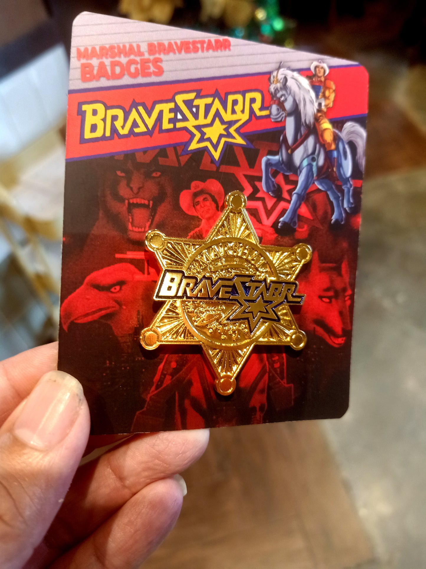 Bravestarr emblem bagdes magnetic diecast  pin vintage style