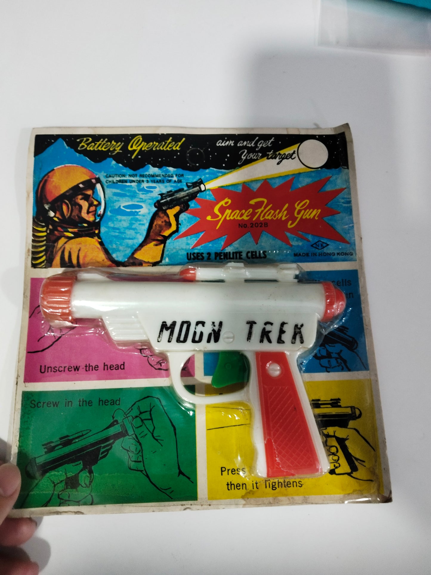 Vintage Bootleg Star Trek Flashlight Spock Space Flash Gun With Card Flashlight Toy