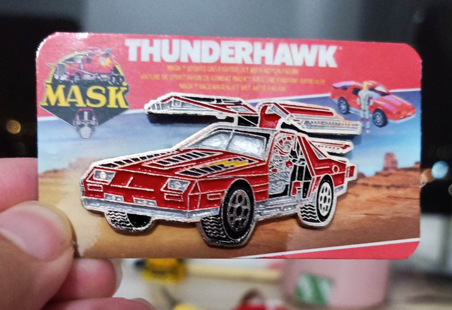 M.A.S.K PlaySet Hard Enamel Pin (ThunderHawk+TBob+Rhino+SwitchBlade+2background card of BoulderHill)