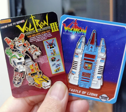 2 set of VOLTRON + CASTLE of LION Diecast Pin