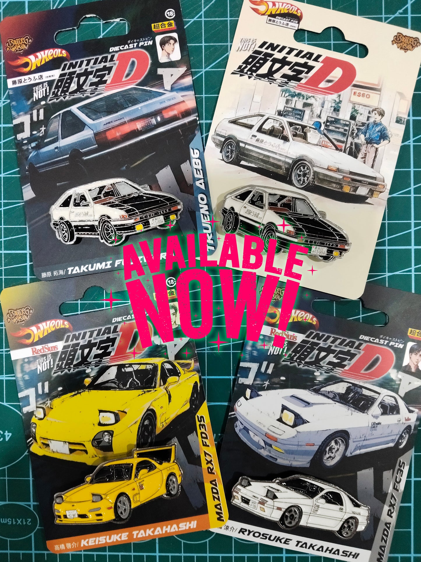 Diecast Pin Initial D Takumi Toyota Trueno Ae86 Hachiroku Classic Style