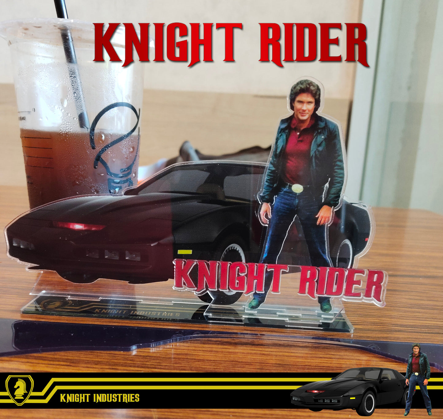 Knight Rider Michael Knight KITT Acrylic Standing figure Vintage Style